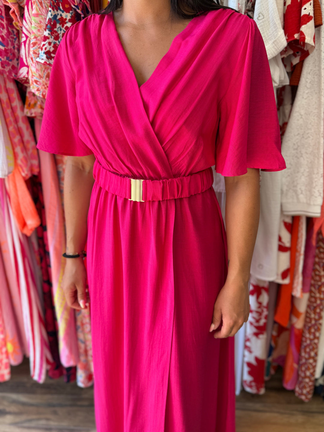 Robe longue Victor rose