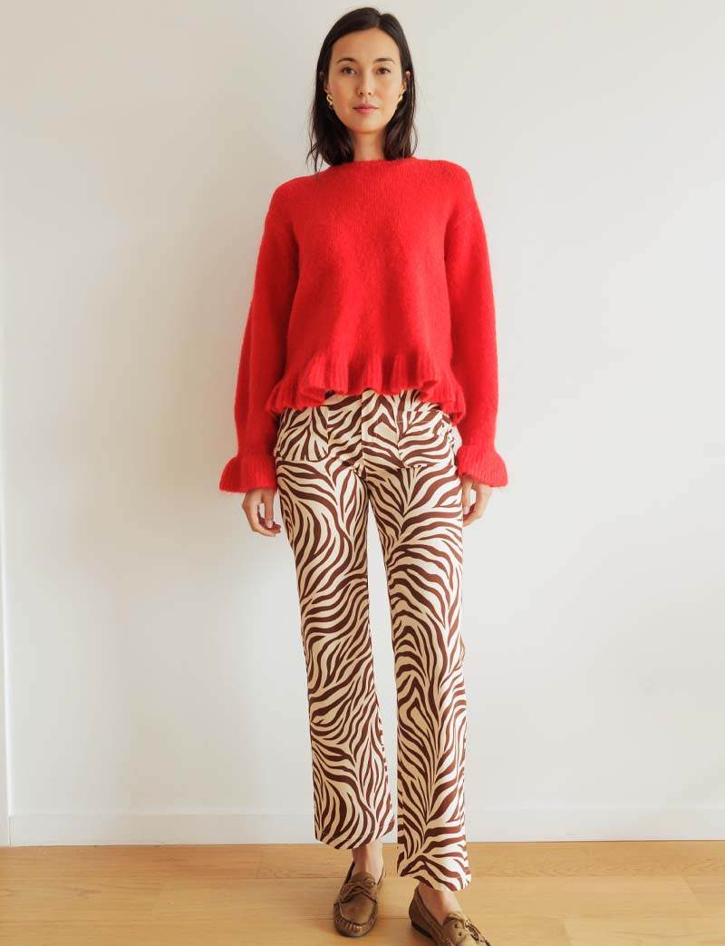 Pull rouge Haddy — Maison Juliette Vendôme — vue 2