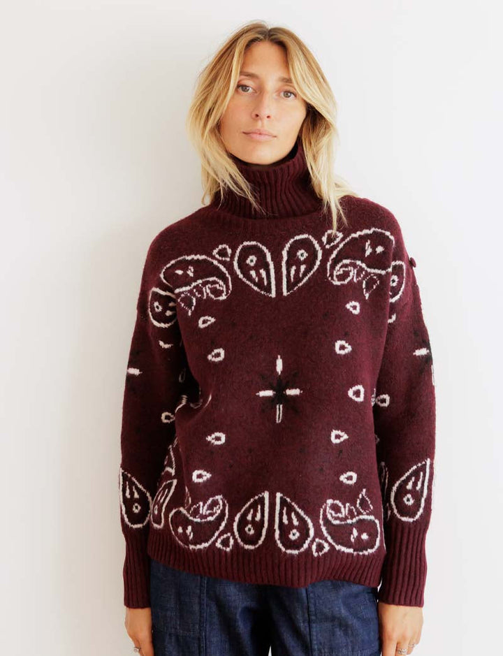 Pull bordeaux Berel — Maison Juliette Vendôme