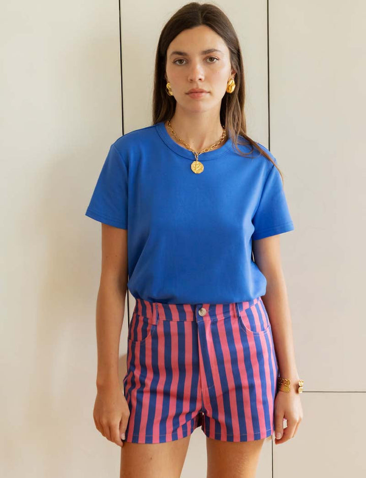 Short à rayures roses & bleues Kevy