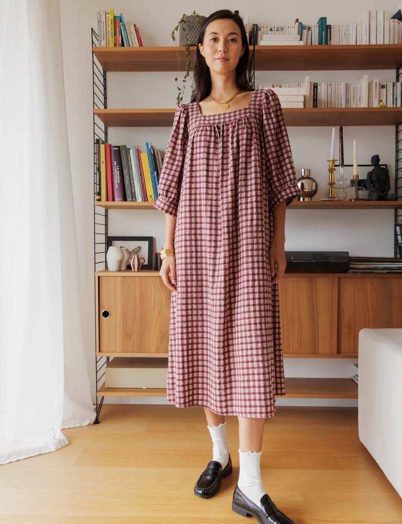 Robe à carreaux Florence — Maison Juliette Vendôme — vue 2