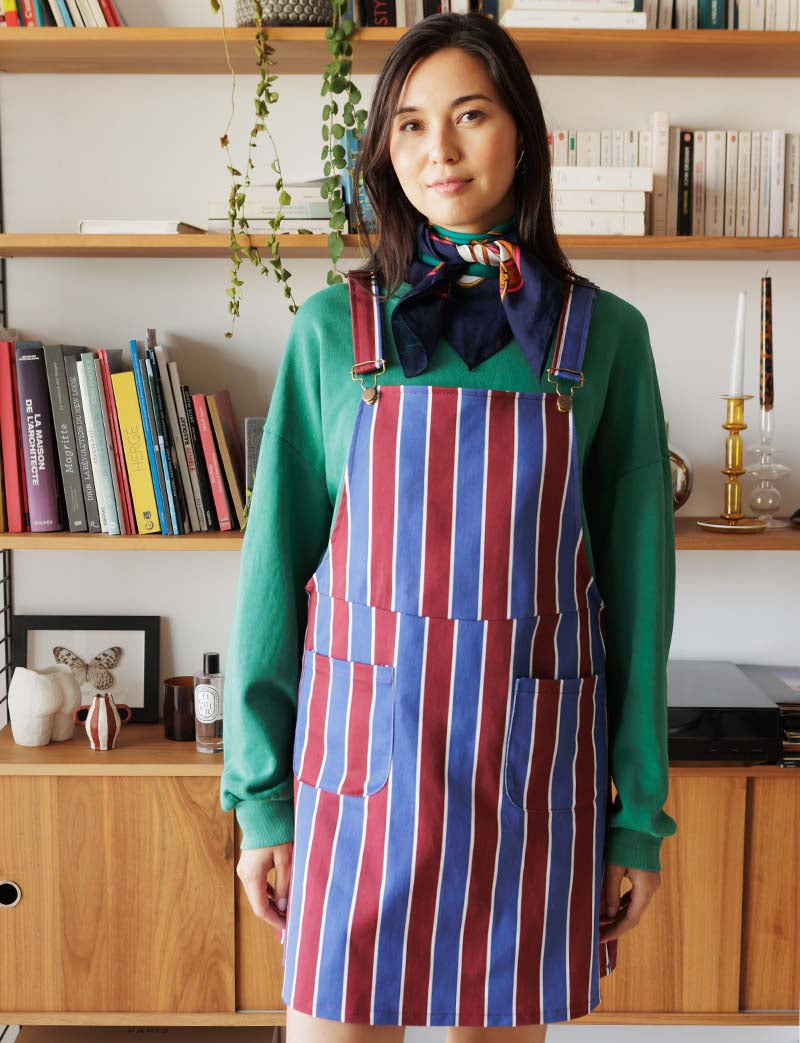Robe bordeaux & bleue Edna — Maison Juliette Vendôme — vue 3