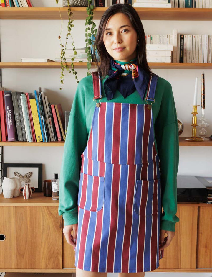 Robe bordeaux & bleue Edna — Maison Juliette Vendôme — vue 3