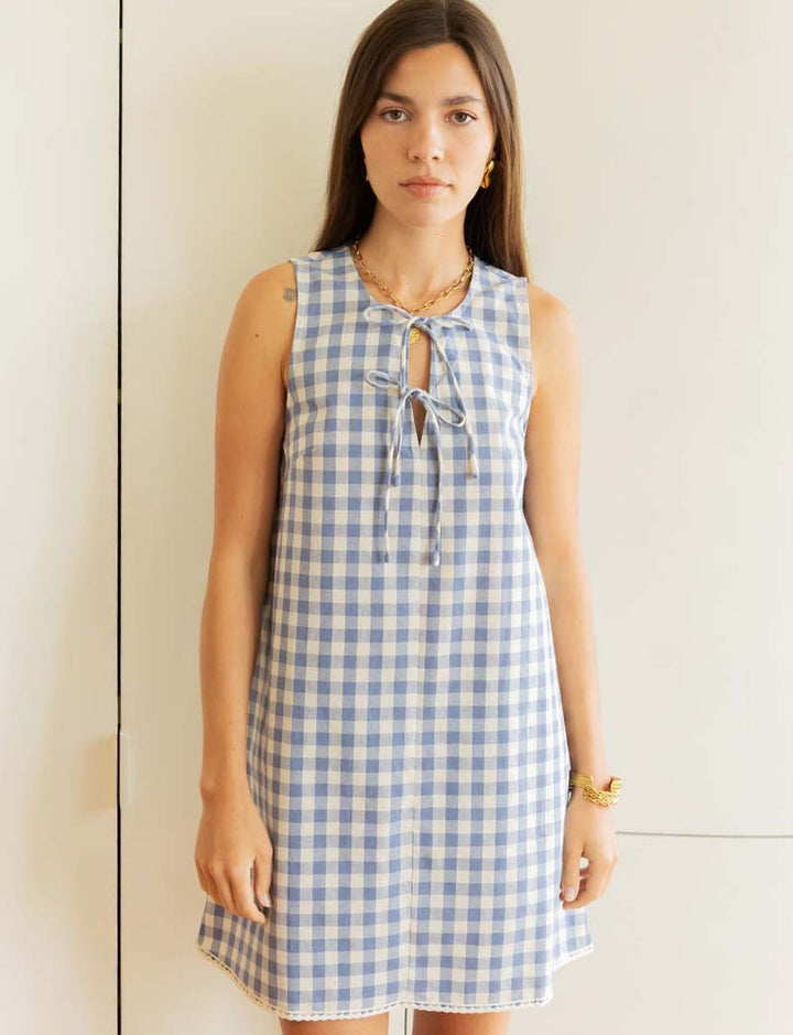Robe vichy bleu Raymonde