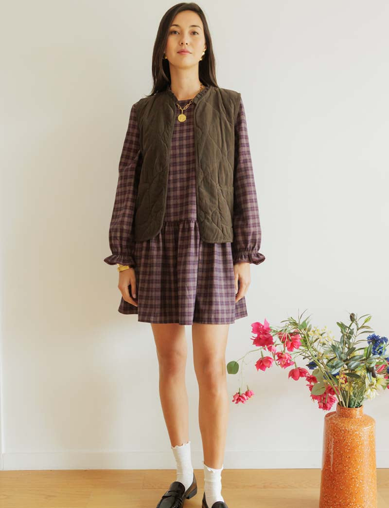 Robe à carreaux Adeline — Maison Juliette Vendôme — vue 3