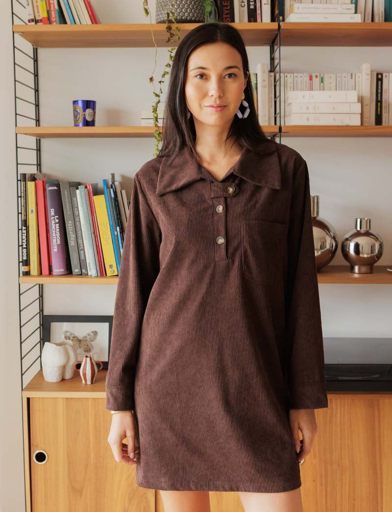 Robe marron Mavi — Maison Juliette Vendôme — vue 2