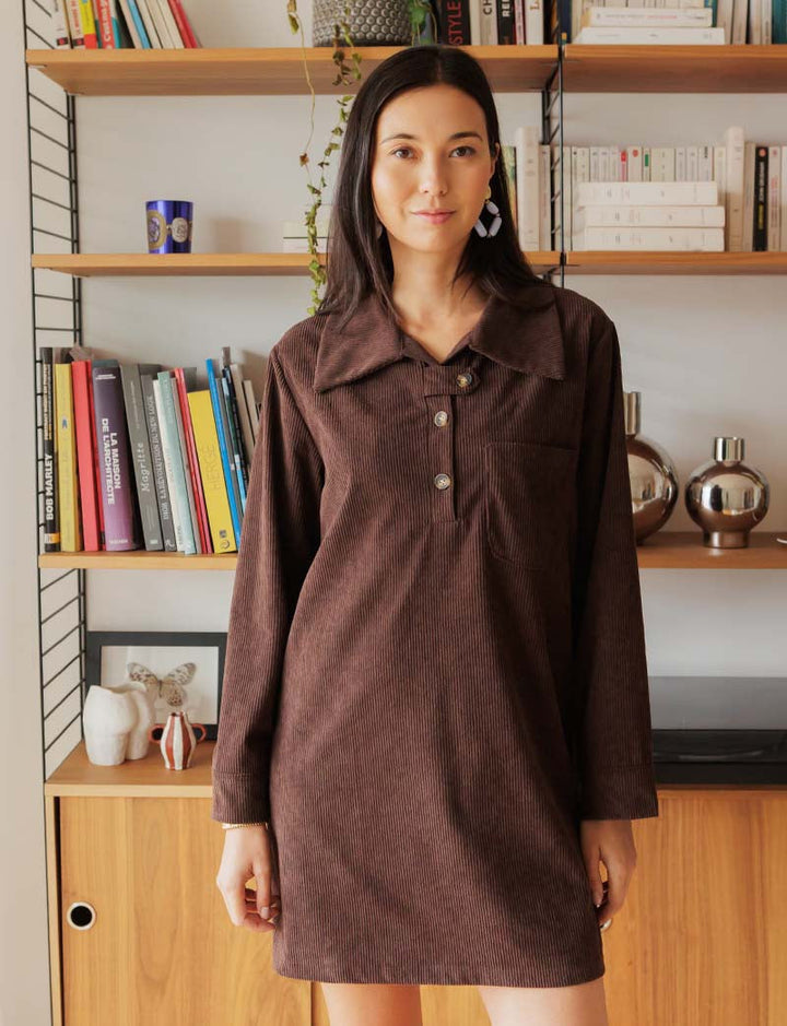 Robe marron Mavi — Maison Juliette Vendôme — vue 2