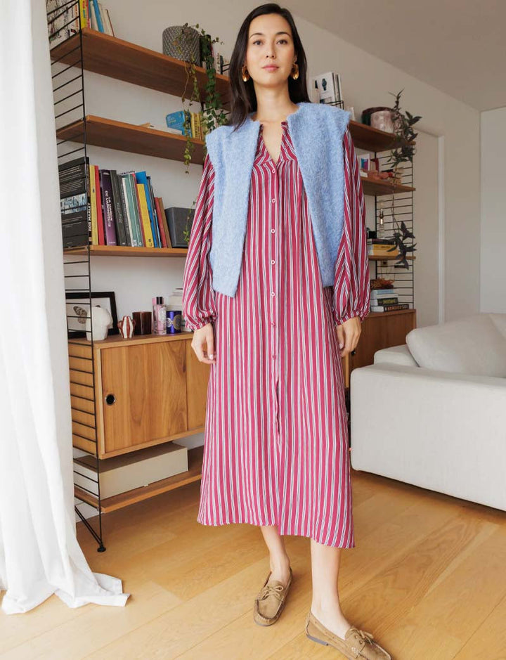 Robe bordeaux Vivy — Maison Juliette Vendôme — vue 2