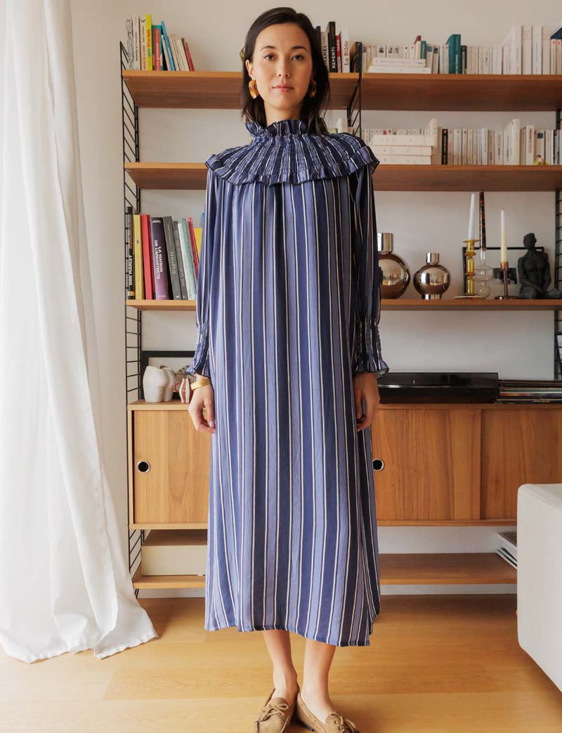 Robe bleue Dassy — Maison Juliette Vendôme — vue 2