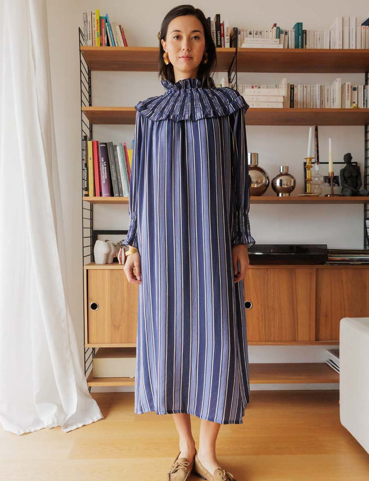 Robe bleue Dassy — Maison Juliette Vendôme — vue 2