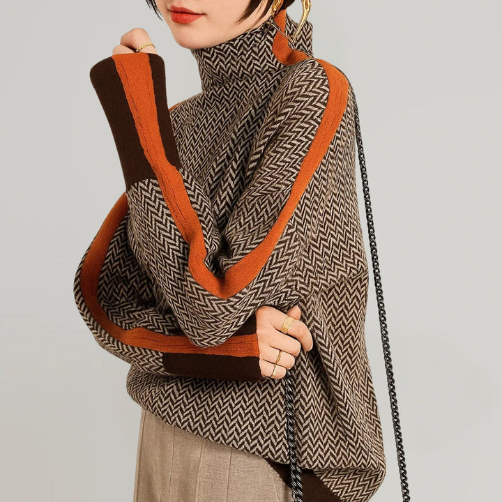 Maëlle | Pull col cheminée, orange ou vert