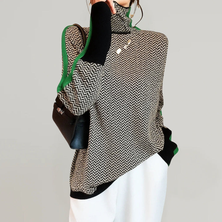 Maëlle | Pull col cheminée, orange ou vert