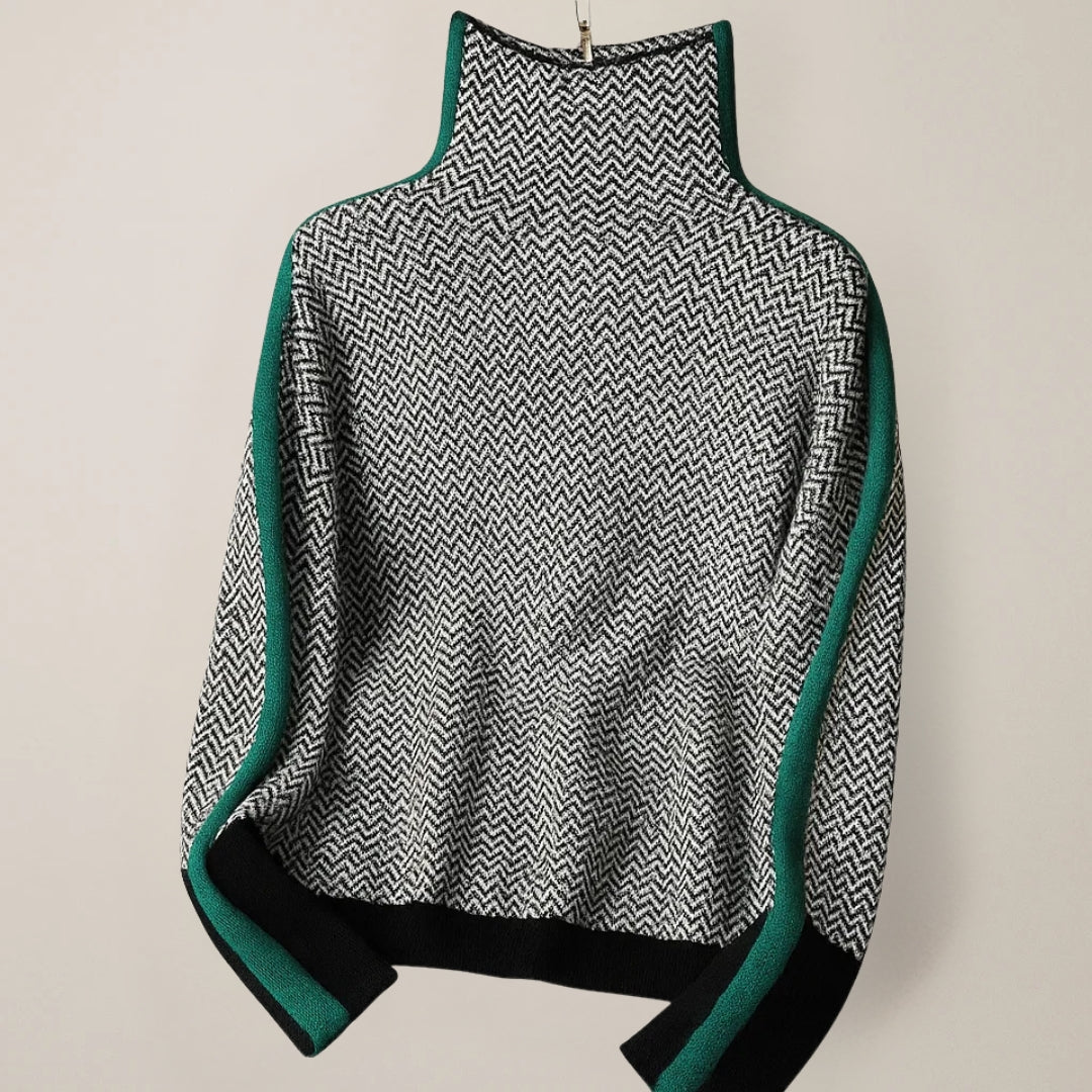 Maëlle | Pull col cheminée, orange ou vert