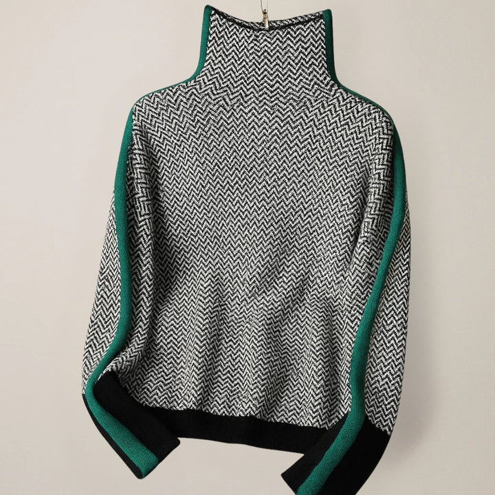 Maëlle | Pull col cheminée, orange ou vert