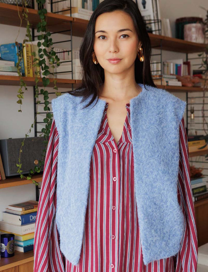 Gilet bleu Peny — Maison Juliette Vendôme
