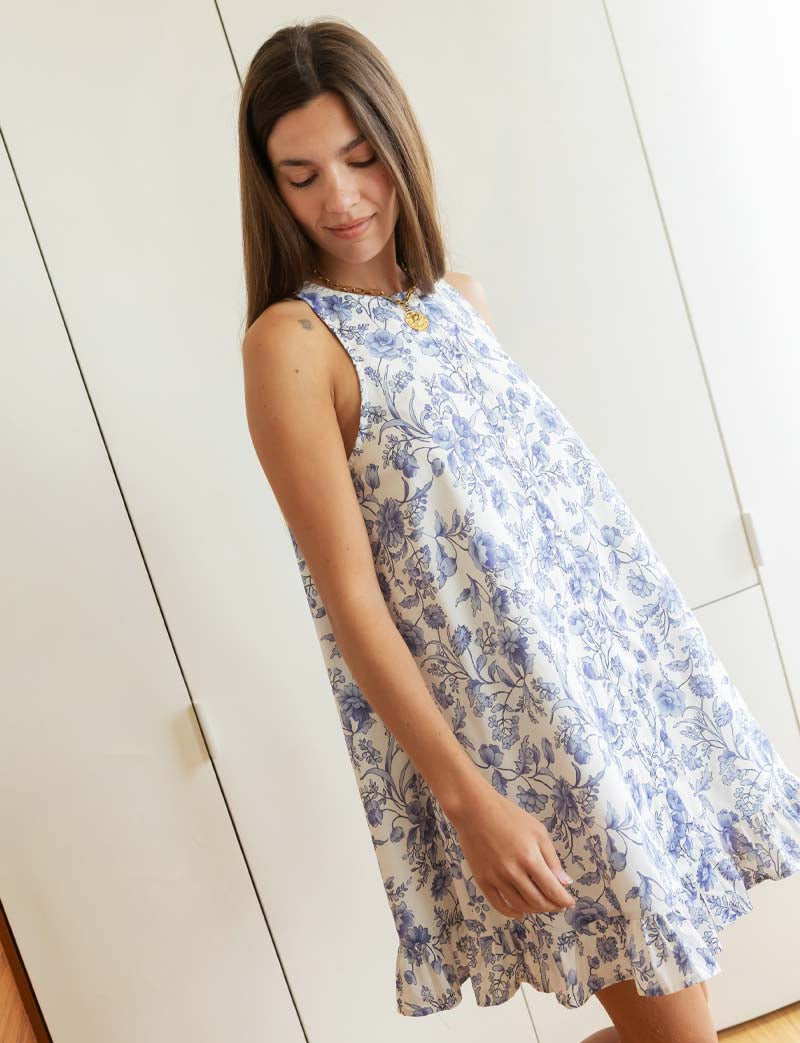 Robe fleurie bleue Jesica