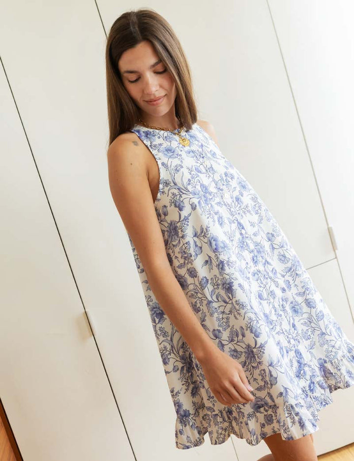 Robe fleurie bleue Jesica