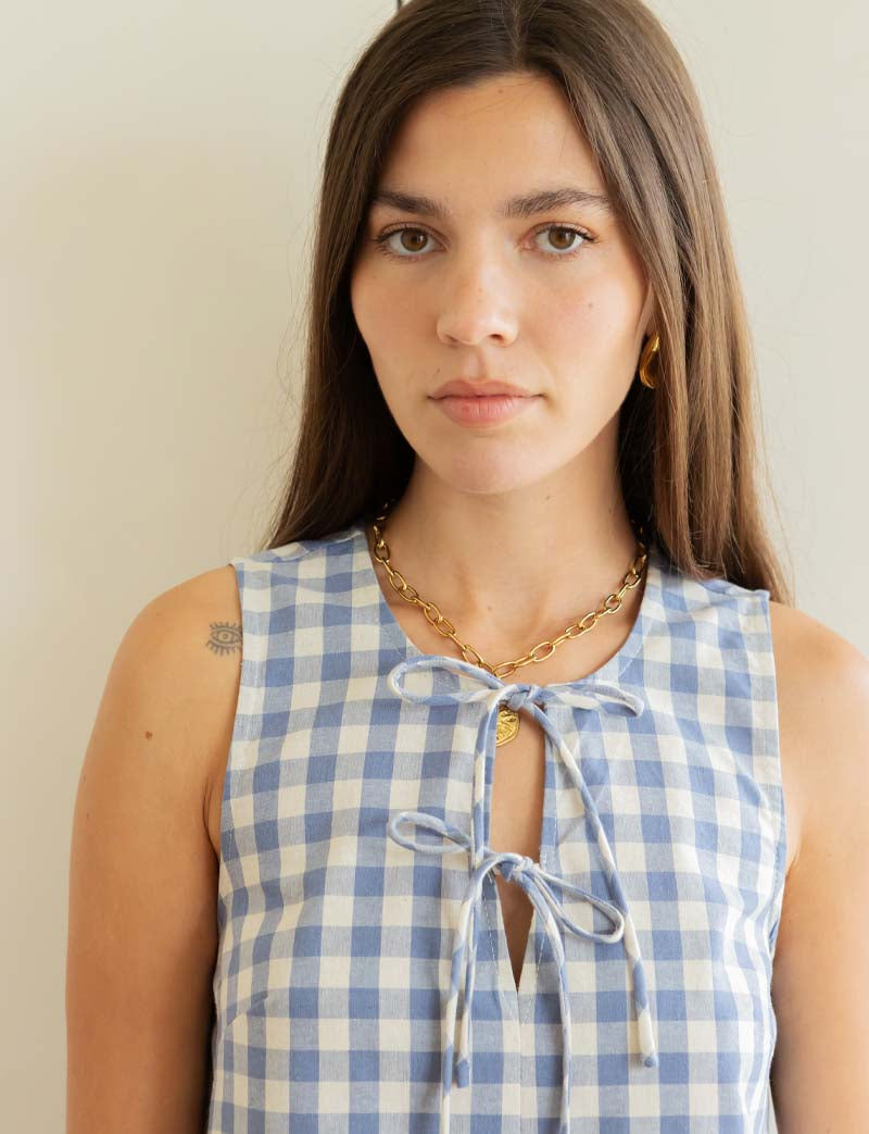 Robe vichy bleu Raymonde