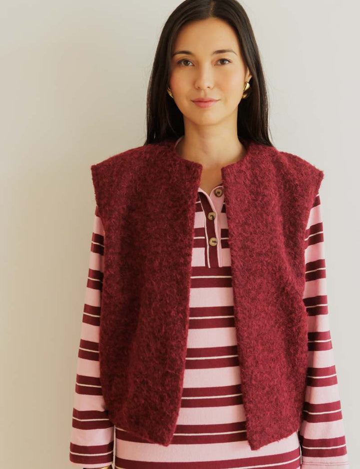 Gilet bordeaux Peny — Maison Juliette Vendôme — vue 3