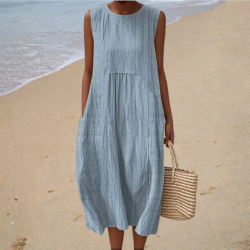 Robe d'Été Léonie — sans manches, imprimé d'été