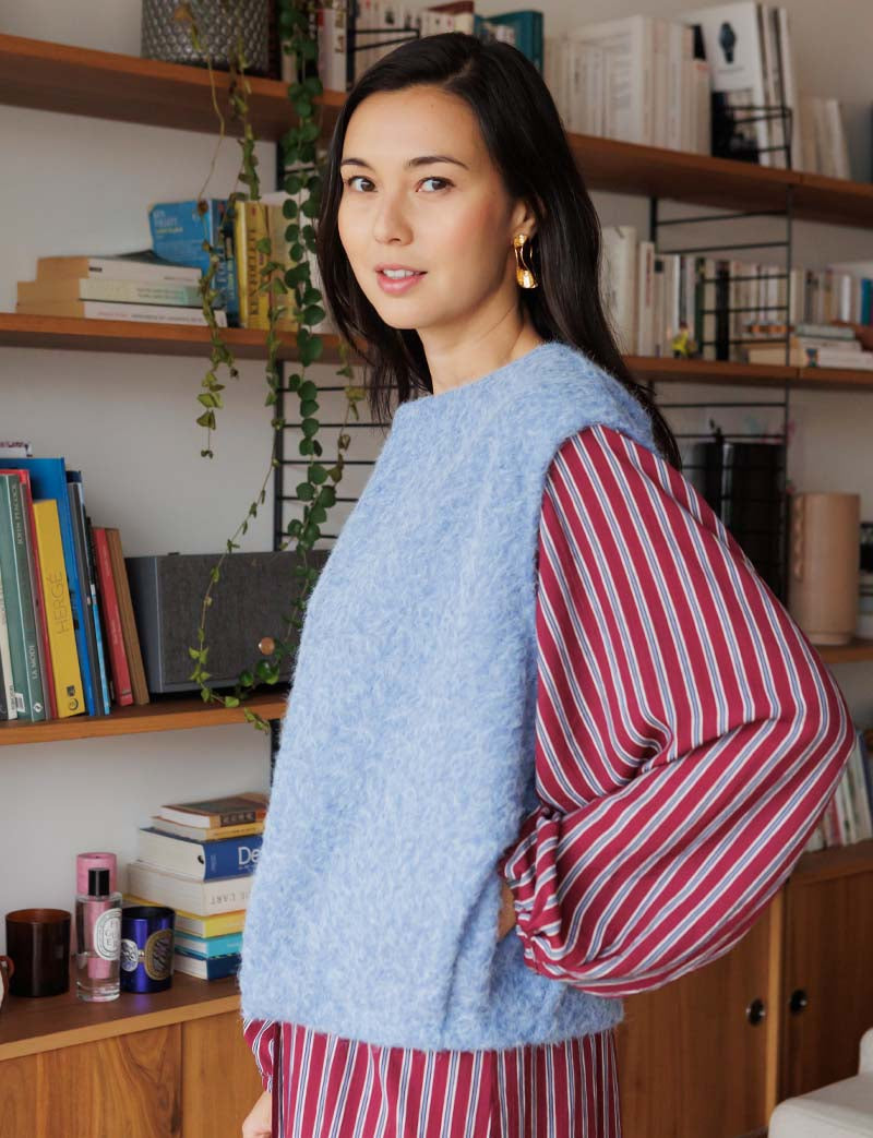 Gilet bleu Peny — Maison Juliette Vendôme — vue 2