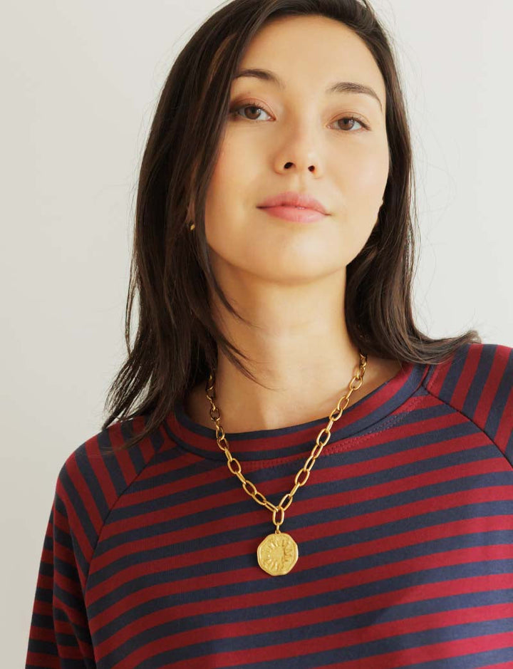 T-shirt marine & bordeaux Nati — Maison Juliette Vendôme — vue 4