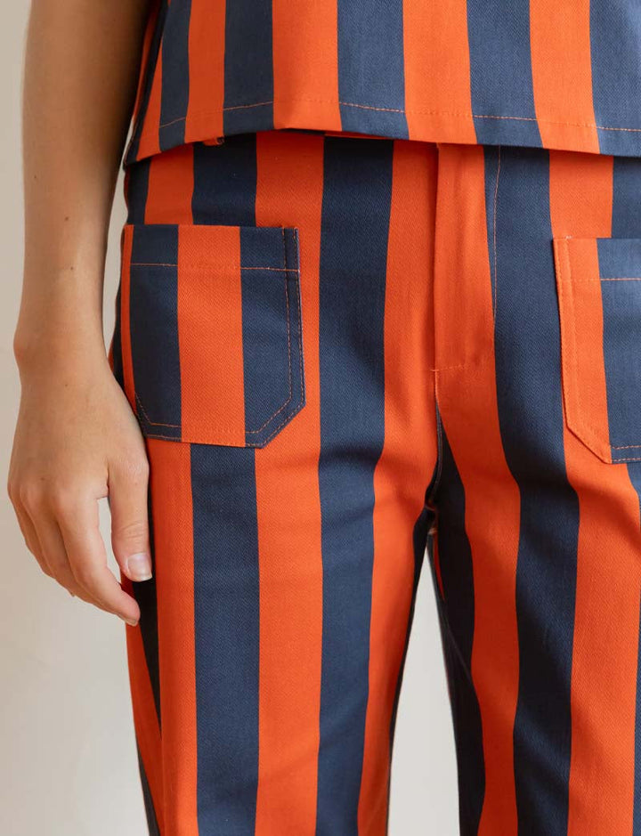 Jean à rayures marine & orange Aldo