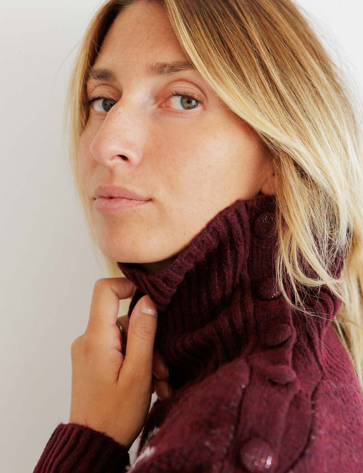 Pull bordeaux Berel — Maison Juliette Vendôme — vue 3