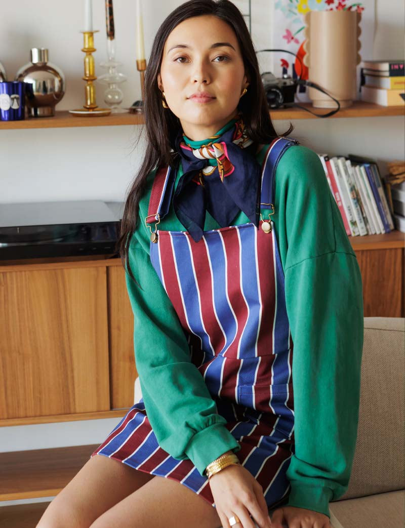 Robe bordeaux & bleue Edna — Maison Juliette Vendôme