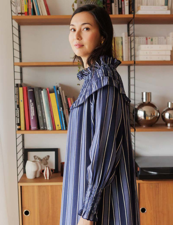 Robe bleue Dassy — Maison Juliette Vendôme — vue 4