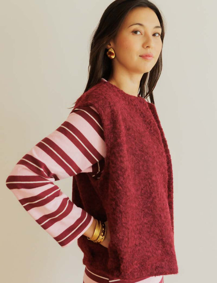 Gilet bordeaux Peny — Maison Juliette Vendôme