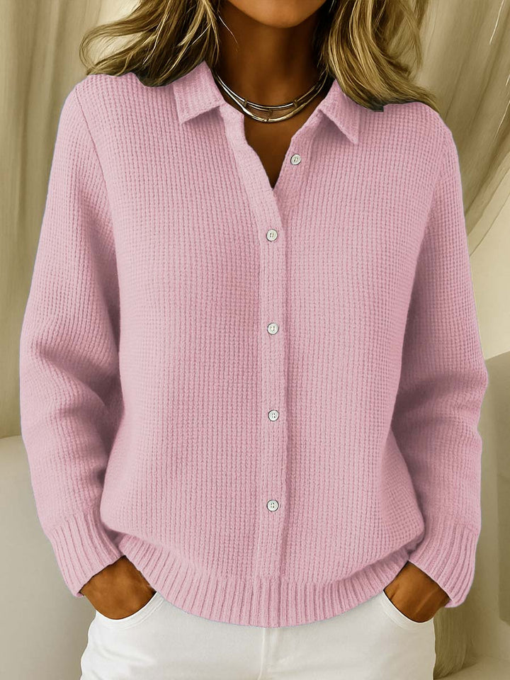 Sylvie | Cardigan boutonné à col, coton mélangé