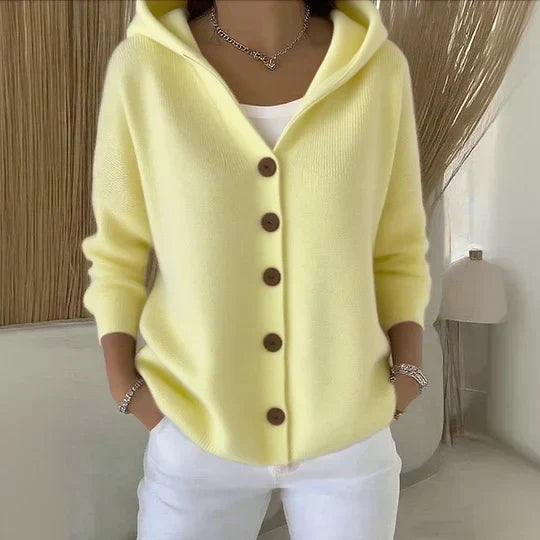 Cardigan Darienne — à capuche, boutonné