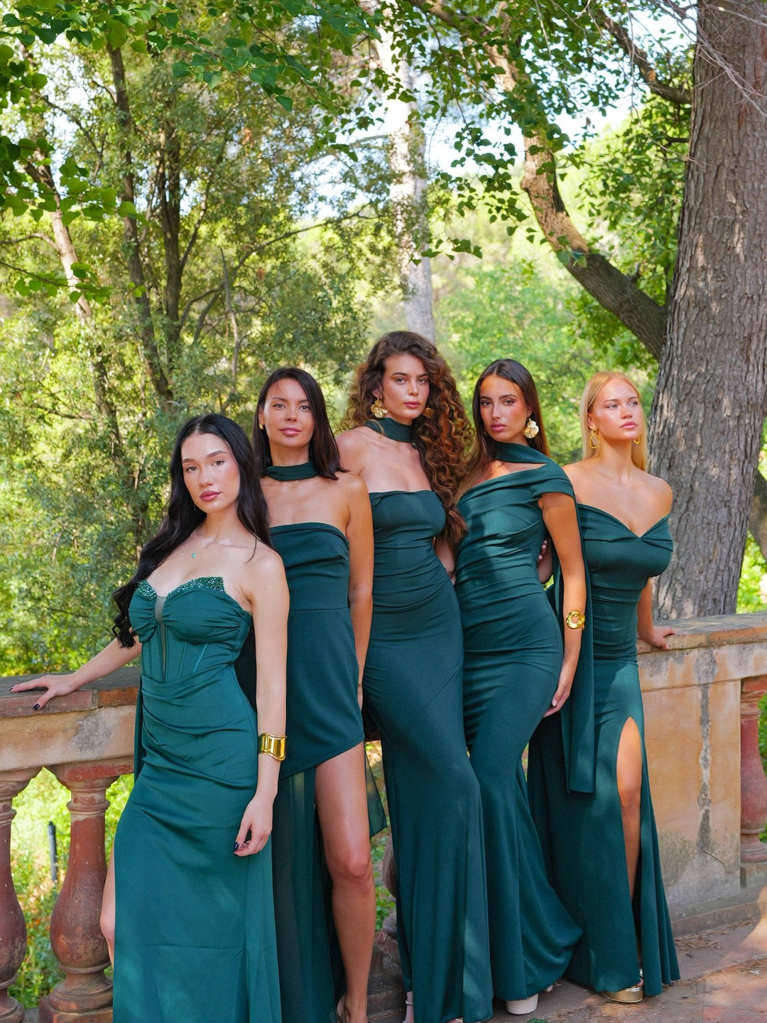 Robe Diane — bardot, effet nœud, vert bouteille