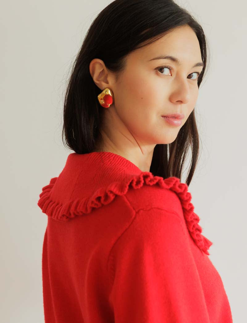 Gilet rouge Tomy — Maison Juliette Vendôme — vue 5