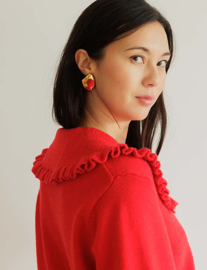 Gilet rouge Tomy — Maison Juliette Vendôme — vue 5