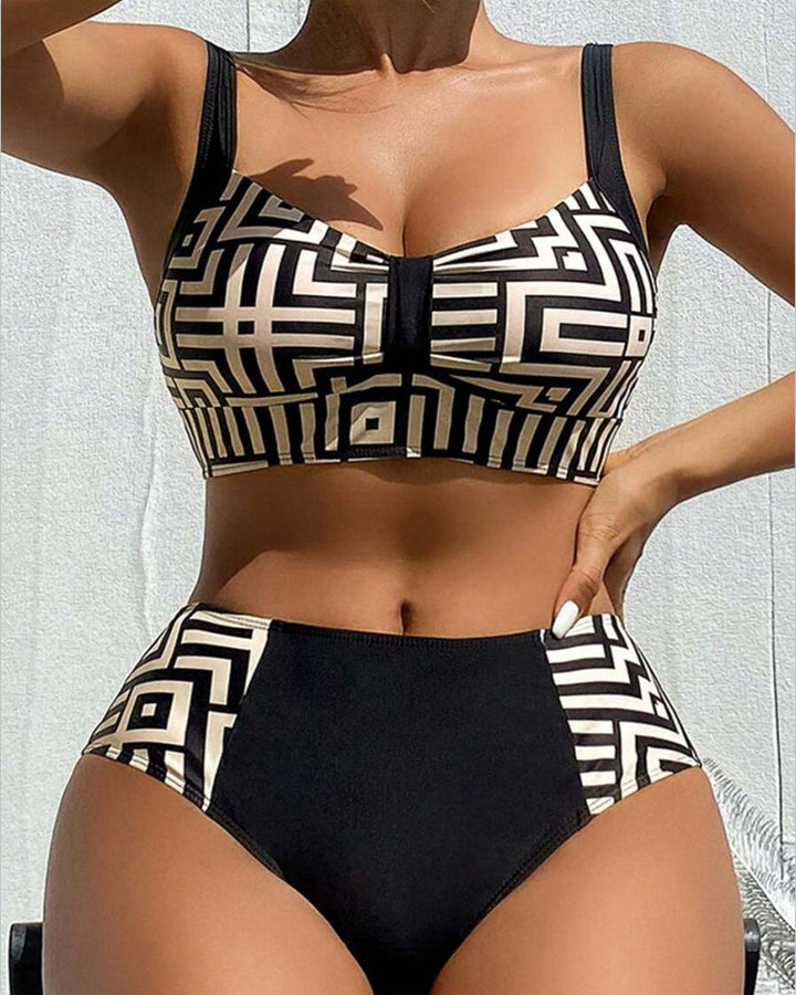 Bikini Deux-Pièces Imprimé Stylé