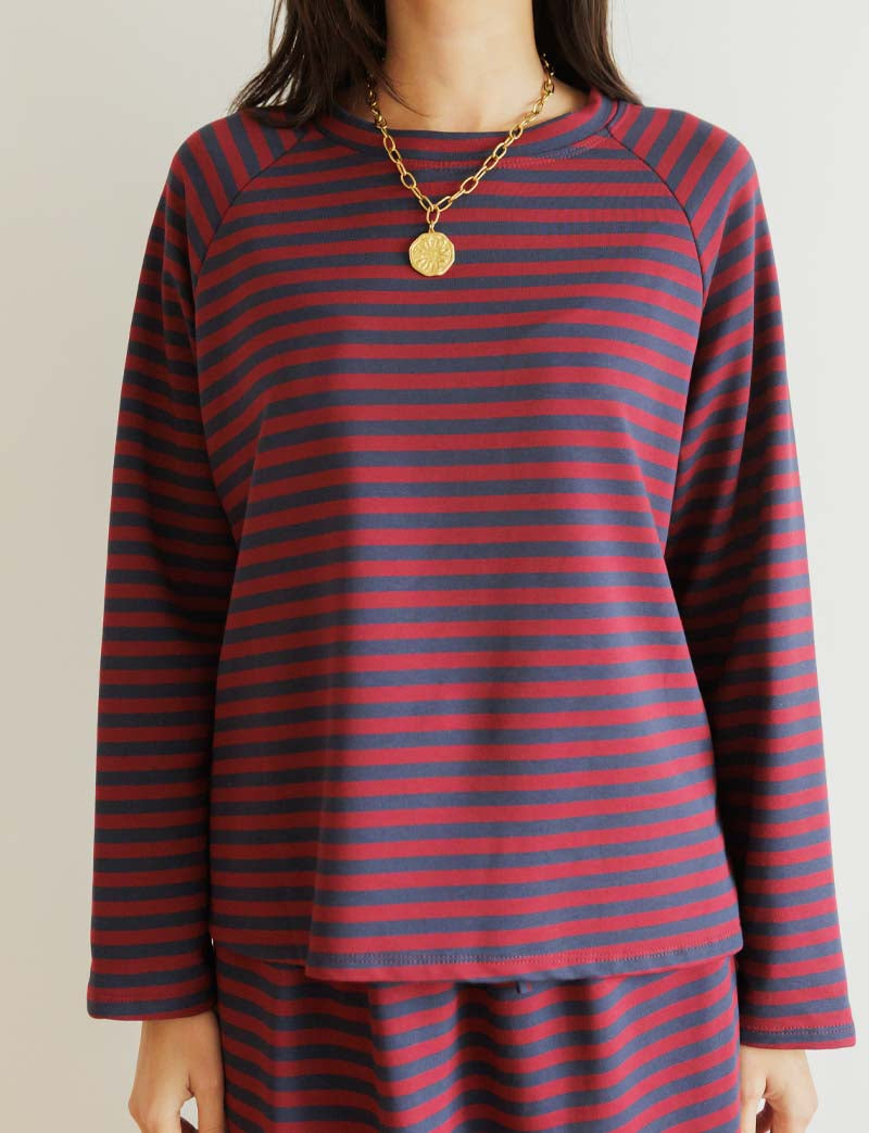 T-shirt marine & bordeaux Nati — Maison Juliette Vendôme