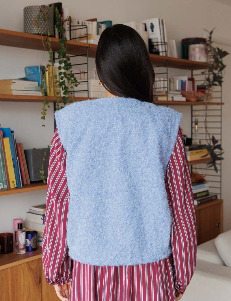 Gilet bleu Peny — Maison Juliette Vendôme — vue 4