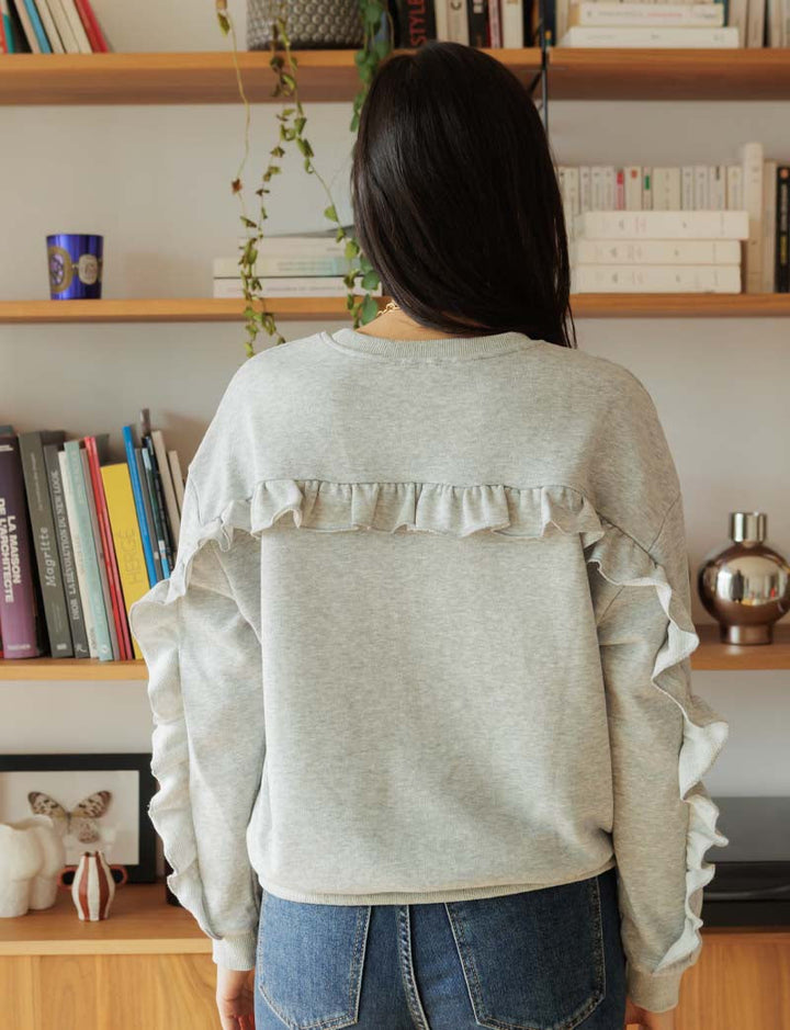 Sweat gris Honoré — Maison Juliette Vendôme — vue 4