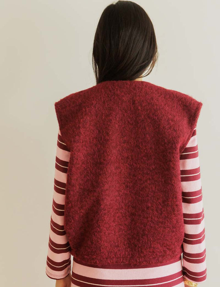 Gilet bordeaux Peny — Maison Juliette Vendôme — vue 4