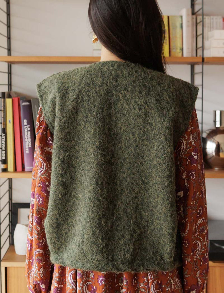 Gilet kaki Peny — Maison Juliette Vendôme — vue 4