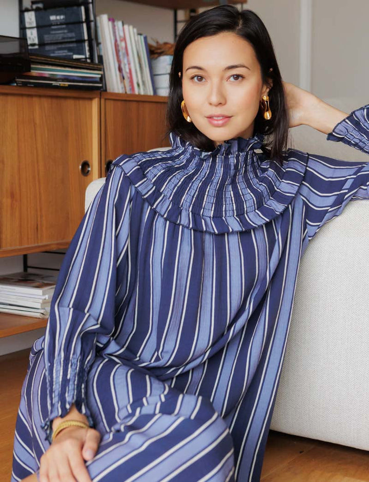 Robe bleue Dassy — Maison Juliette Vendôme — vue 5