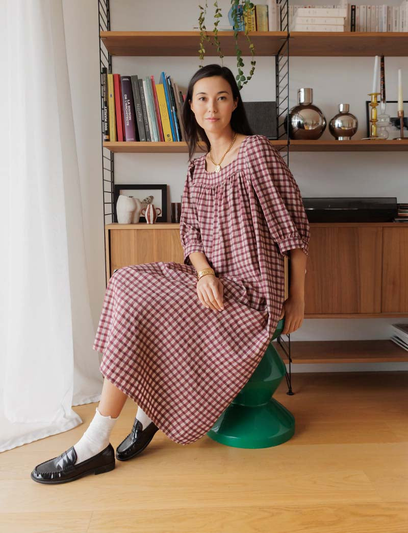 Robe à carreaux Florence — Maison Juliette Vendôme