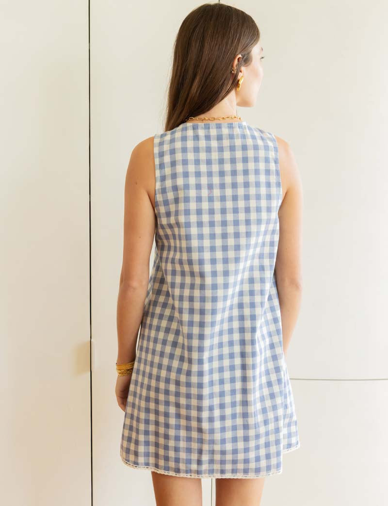 Robe vichy bleu Raymonde