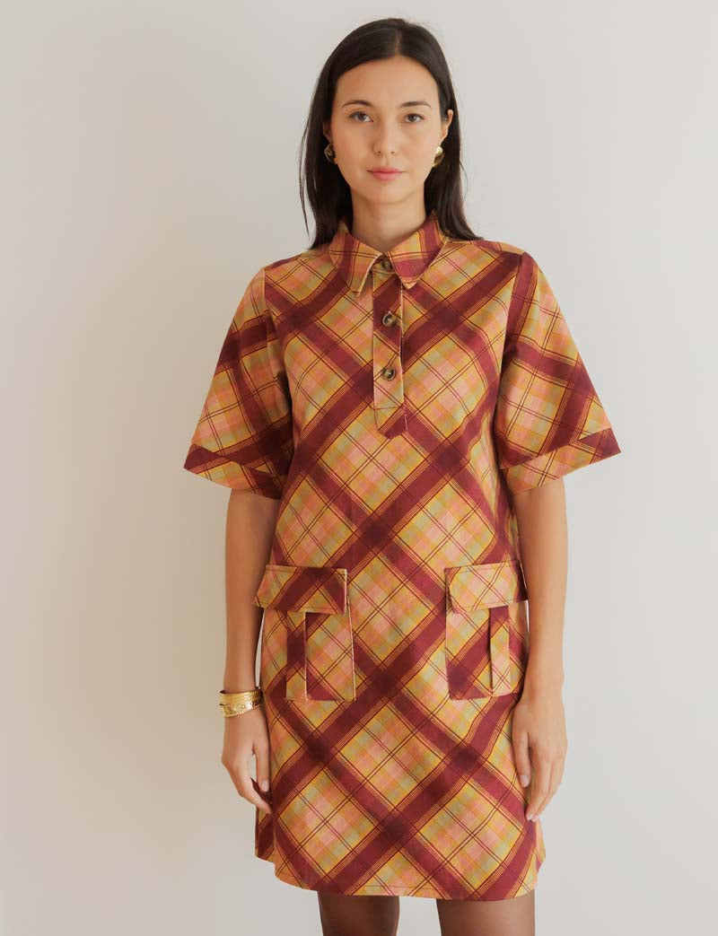 Robe à carreaux Anais — Maison Juliette Vendôme