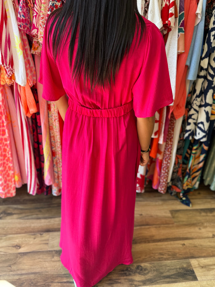 Robe longue Victor rose