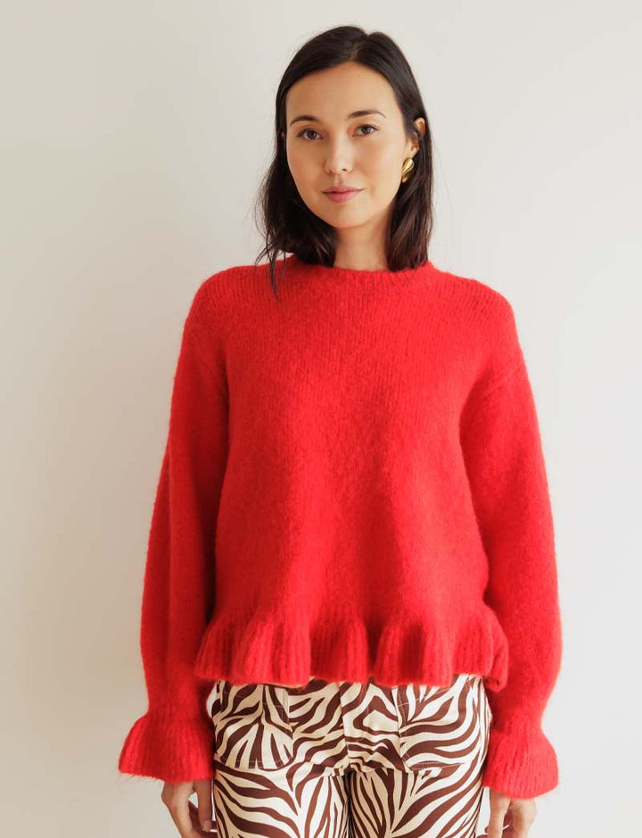 Pull rouge Haddy — Maison Juliette Vendôme — vue 3