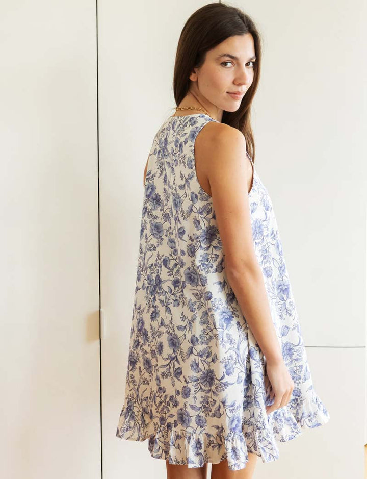 Robe fleurie bleue Jesica
