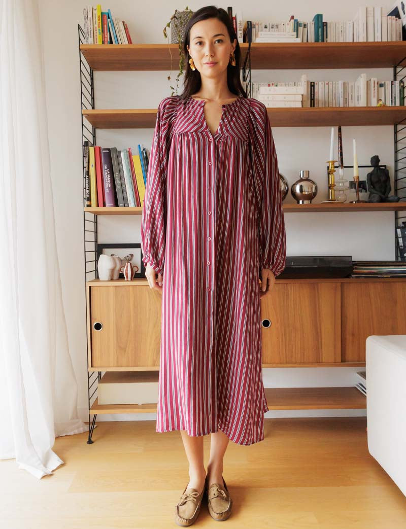 Robe bordeaux Vivy — Maison Juliette Vendôme — vue 3